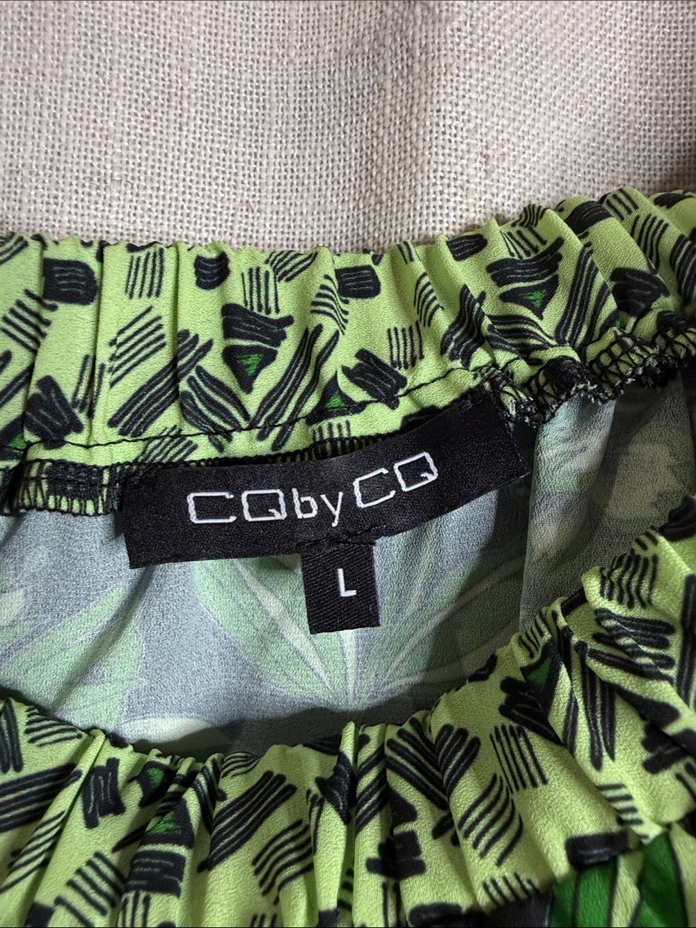 Green Floral Maxi Skirt and top with Elastic Waistband SET - Picture 2 of 6